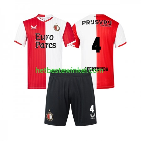 Feyenoord Rotterdam Lutsharel Geertruida 4 Voetbalshirts Kind Thuis 2023-24